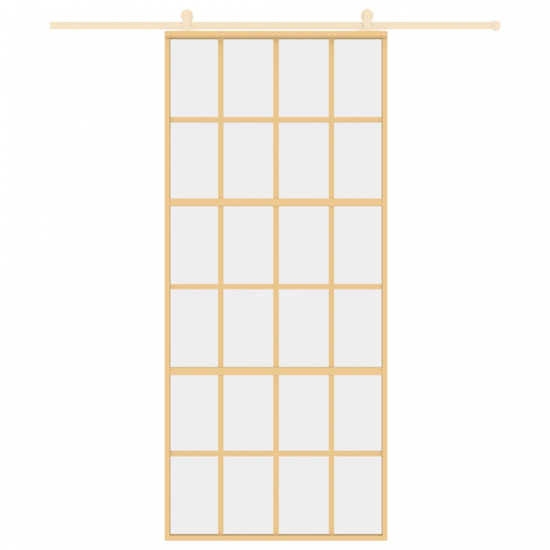 Schiebetür Golden 90x205 cm ESG-Klarglas und Aluminium