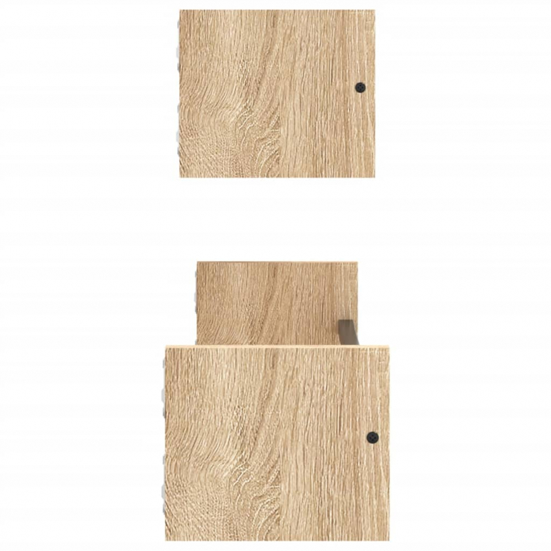 Wandregale mit Stangen 2 Stk. Sonoma-Eiche 60x16x14 cm