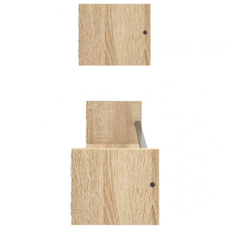 Wandregale mit Stangen 2 Stk. Sonoma-Eiche 80x16x14 cm