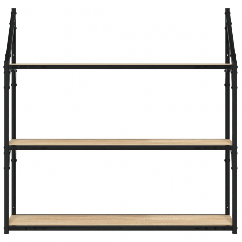 Wandregal 3 Fächer Sonoma-Eiche 80x21x78,5 cm Holzwerkstoff