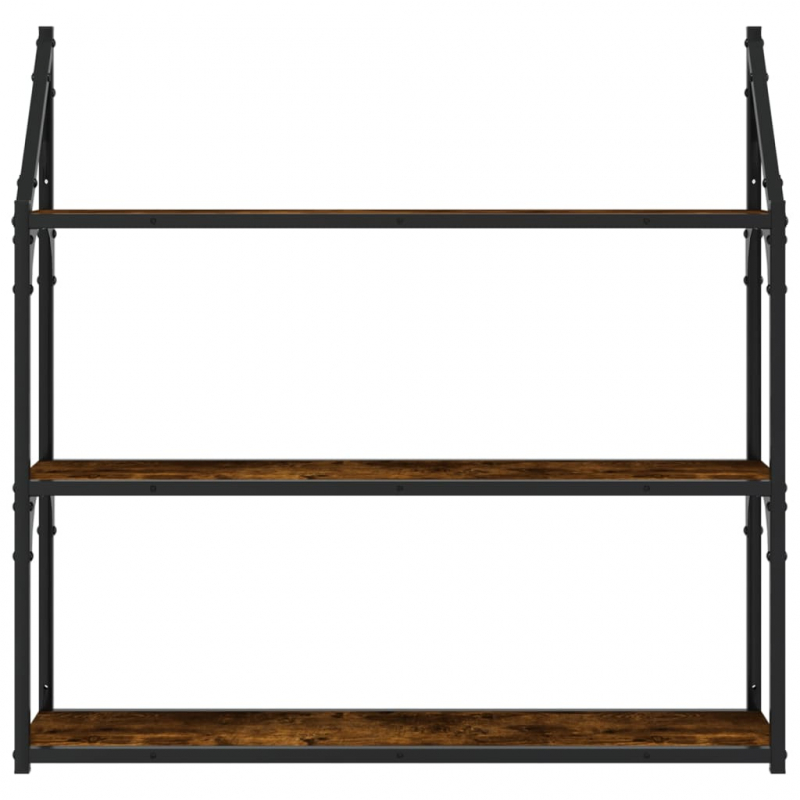 Wandregal 3 Fächer Räuchereiche 80x21x78,5 cm Holzwerkstoff