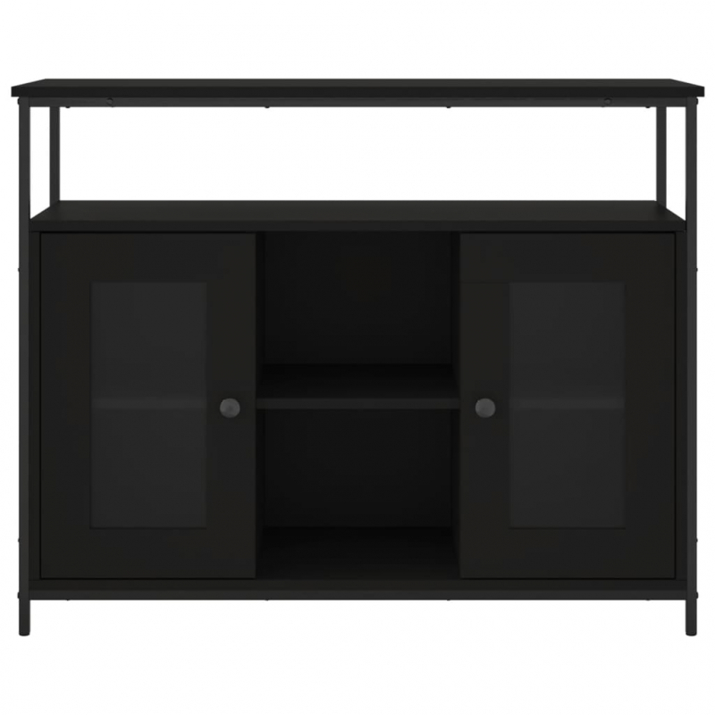 Sideboard Schwarz 100x35x80 cm Holzwerkstoff