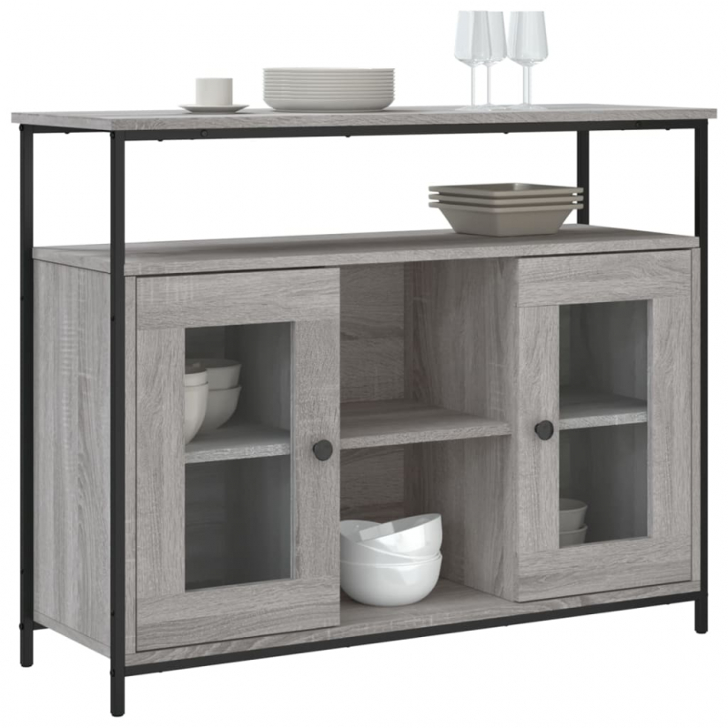 Sideboard Grau Sonoma 100x35x80 cm Holzwerkstoff