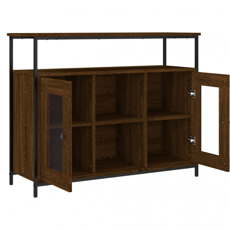 Sideboard Braun Eichen-Optik 100x35x80 cm Holzwerkstoff