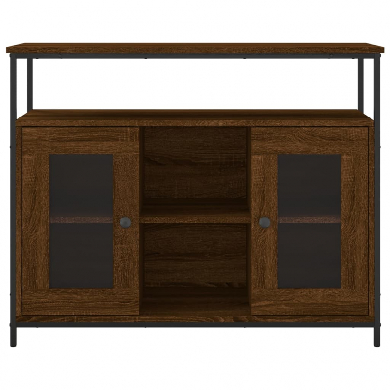 Sideboard Braun Eichen-Optik 100x35x80 cm Holzwerkstoff