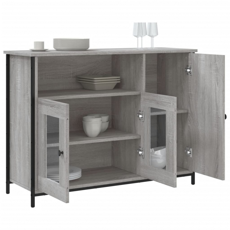 Sideboard Grau Sonoma 100x35x75 cm Holzwerkstoff