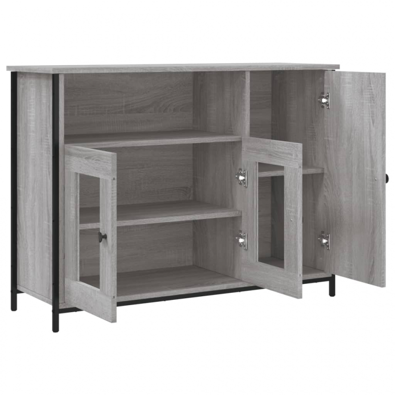 Sideboard Grau Sonoma 100x35x75 cm Holzwerkstoff