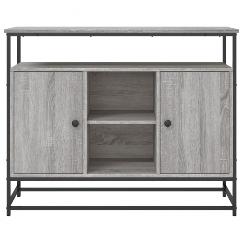 Sideboard Grau Sonoma 100x35x80 cm Holzwerkstoff