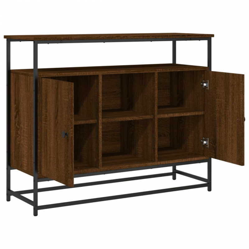 Sideboard Braun Eichen-Optik 100x35x80 cm Holzwerkstoff