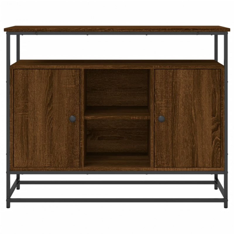 Sideboard Braun Eichen-Optik 100x35x80 cm Holzwerkstoff