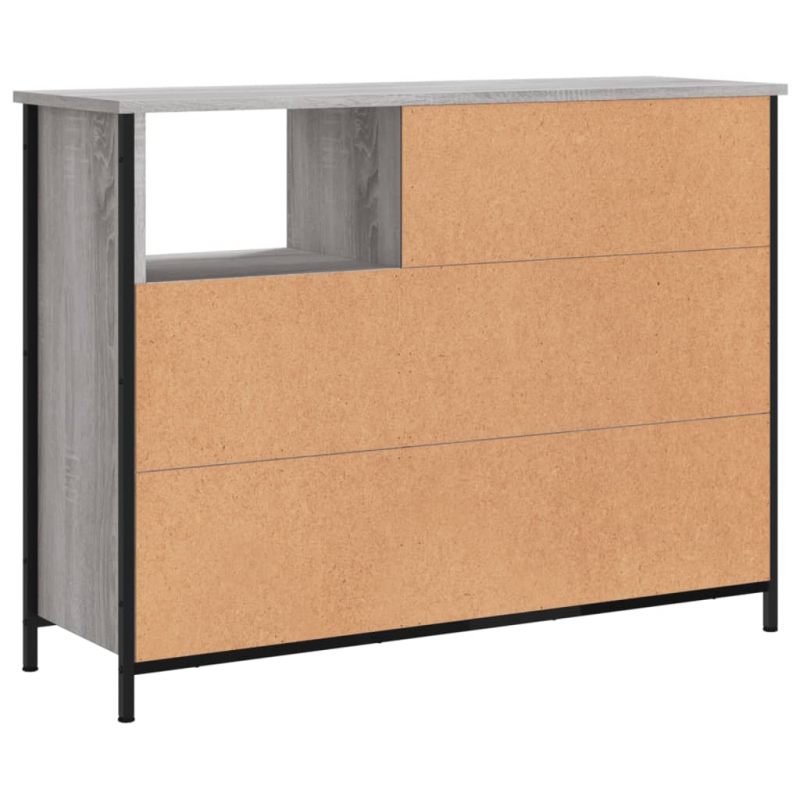 Sideboard Grau Sonoma 100x33x75 cm Holzwerkstoff