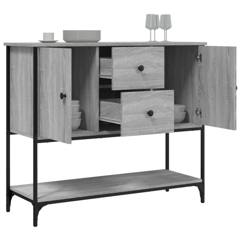 Sideboard Grau Sonoma 100x36x85 cm Holzwerkstoff