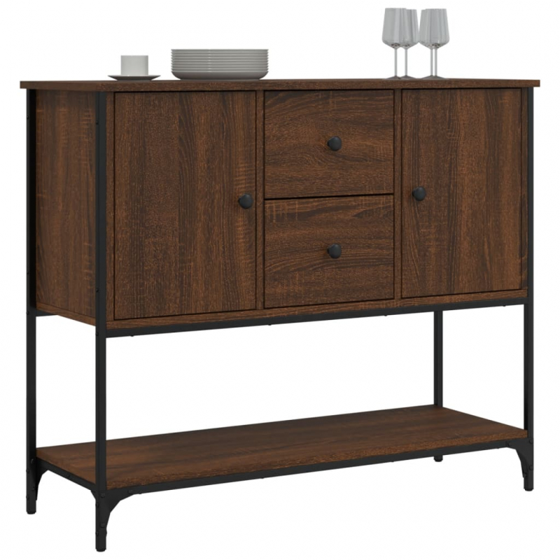 Sideboard Braun Eichen-Optik 100x36x85 cm Holzwerkstoff