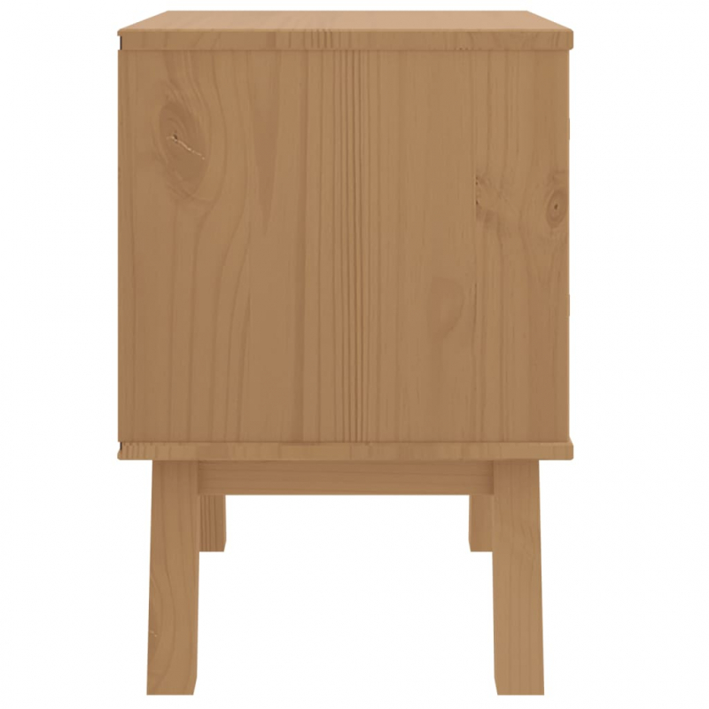 Nachttisch OLDEN Weiß und Braun Massivholz Kiefer