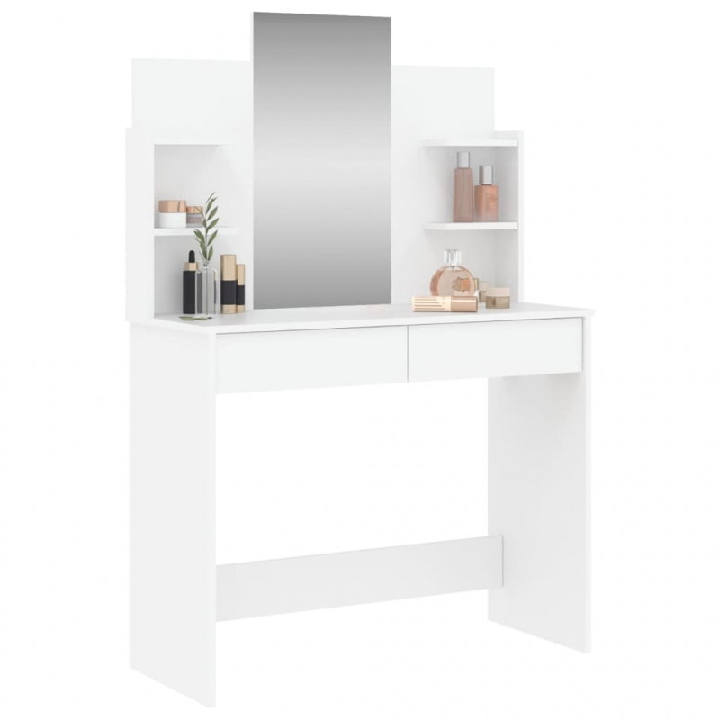 Schminktisch mit Spiegel Weiß 96x39x142 cm