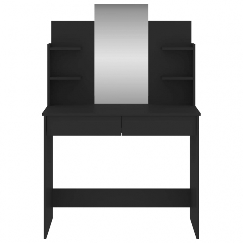 Schminktisch mit Spiegel Schwarz 96x39x142 cm