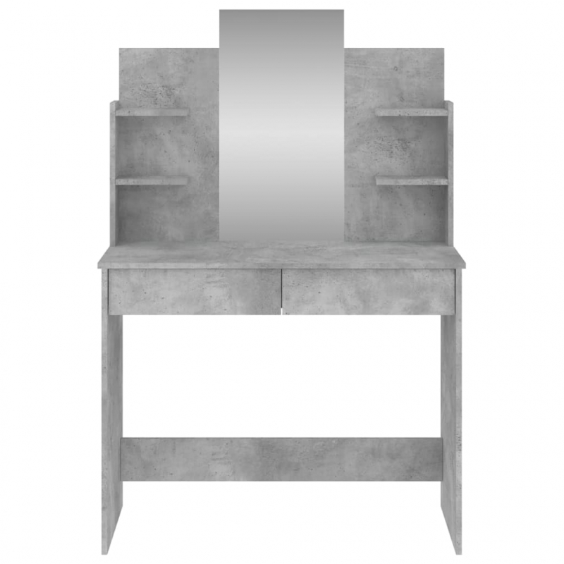 Schminktisch mit Spiegel Betongrau 96x39x142 cm