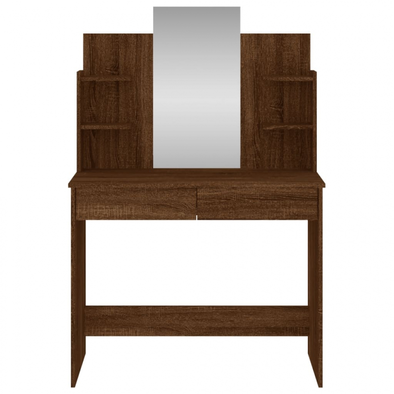 Schminktisch mit Spiegel Braun Eichen-Optik 96x39x142 cm