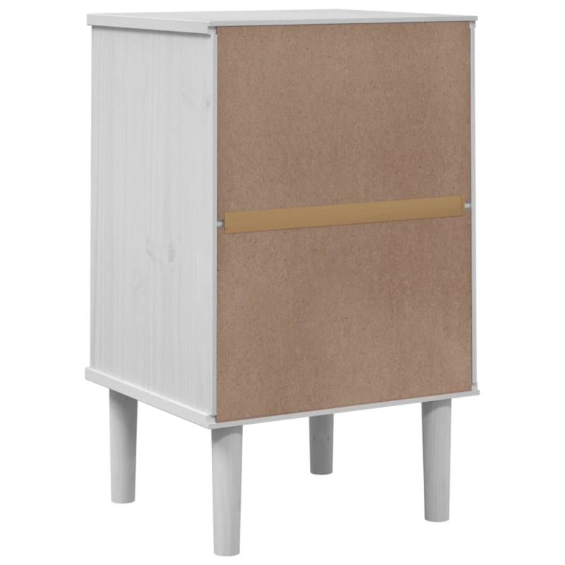 Nachttisch SENJA Rattan-Look Weiß 40x35x65 cm Massivholz Kiefer