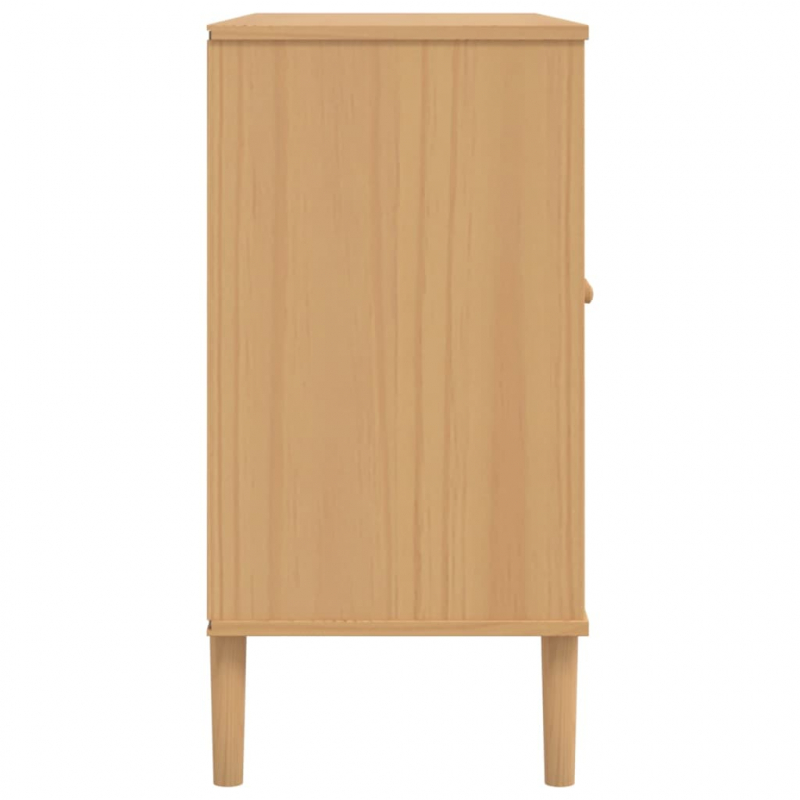 Sideboard SENJA Rattan-Optik Braun 112x40x80 cm Kiefernholz