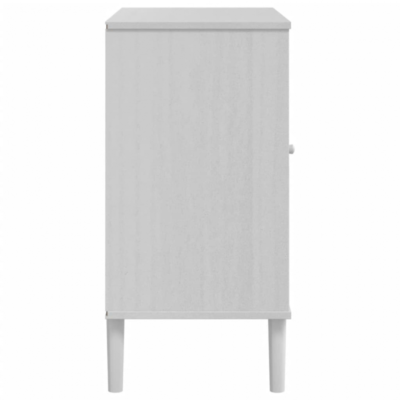Sideboard SENJA Rattan-Optik Weiß 80x40x80 cm Kiefernholz