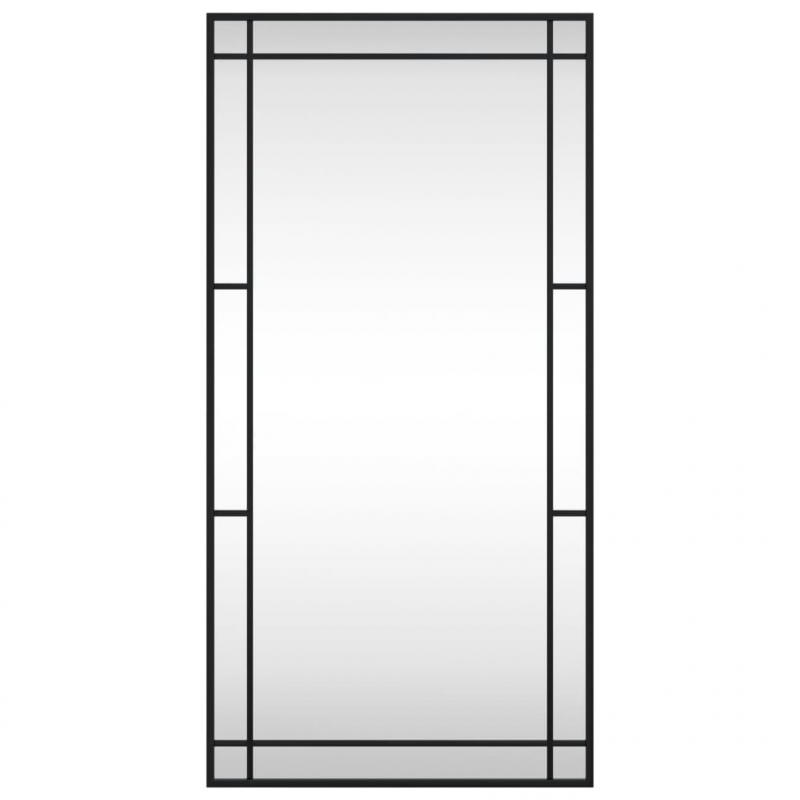 Wandspiegel Schwarz 50x100 cm Rechteckig Eisen