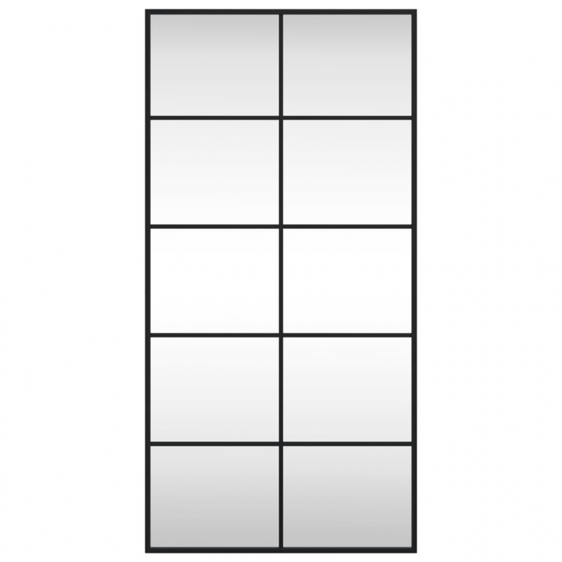 Wandspiegel Schwarz 50x100 cm Rechteckig Eisen