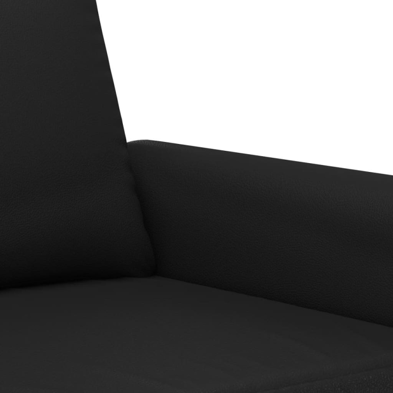 2-Sitzer-Sofa Schwarz 120 cm Kunstleder