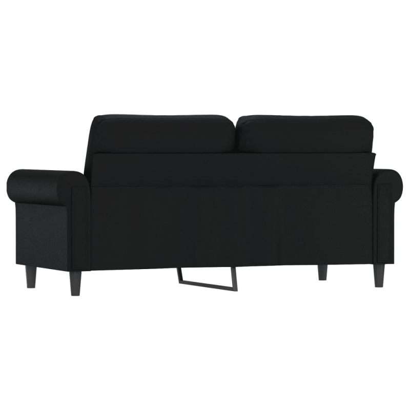 2-Sitzer-Sofa Schwarz 140 cm Kunstleder