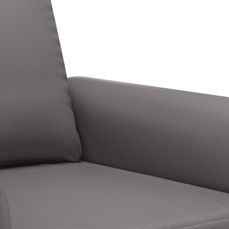 2-Sitzer-Sofa Grau 140 cm Kunstleder