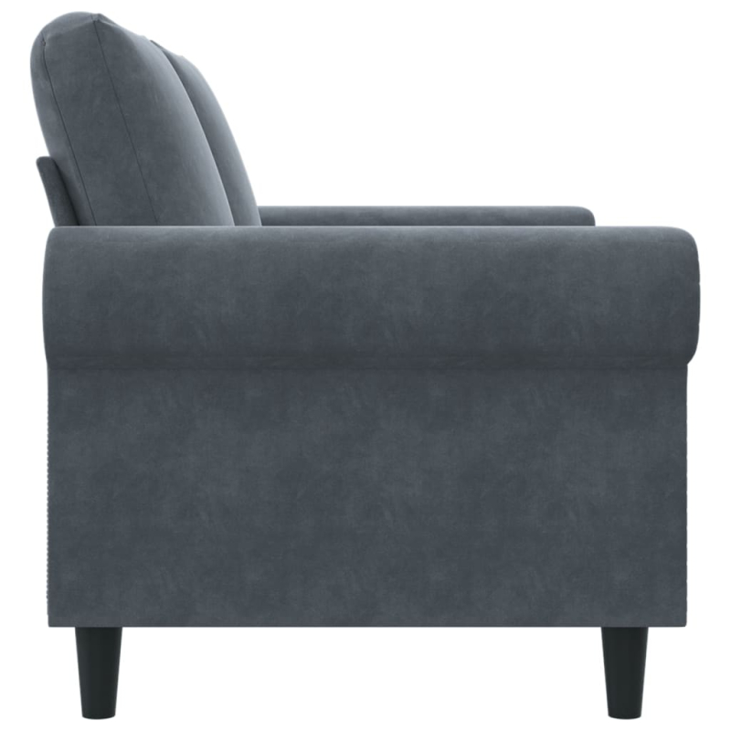 2-Sitzer-Sofa Dunkelgrau 120 cm Samt