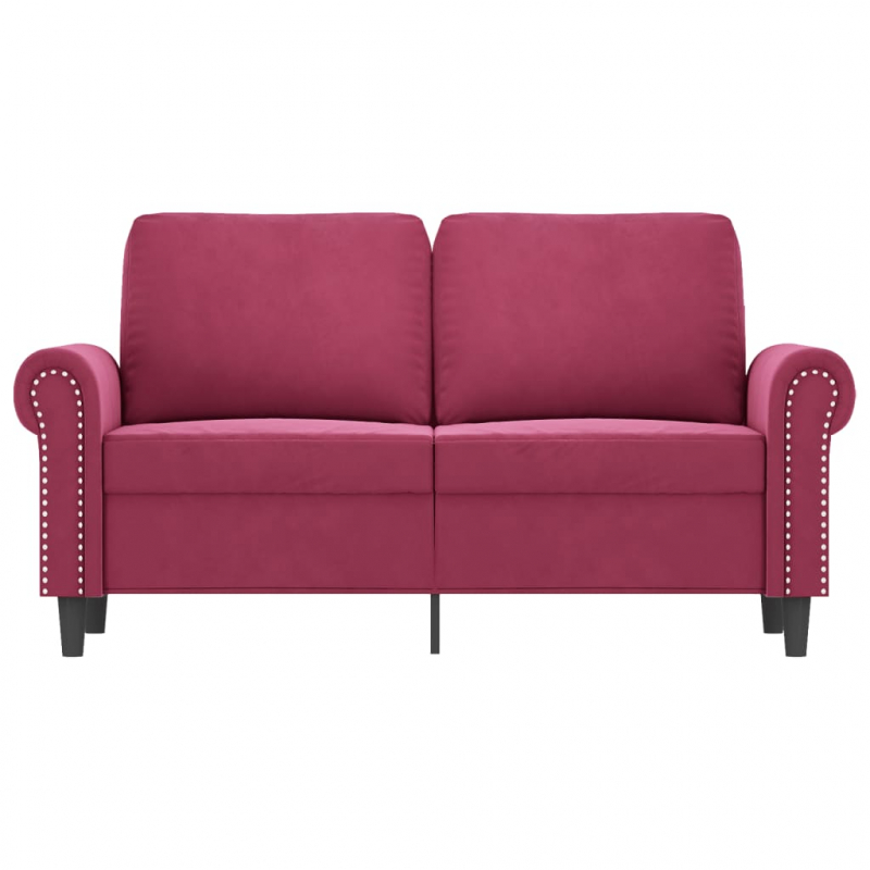 2-Sitzer-Sofa Weinrot 120 cm Samt