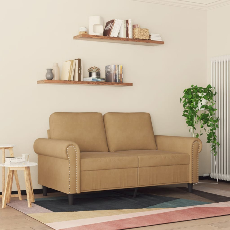 2-Sitzer-Sofa Braun 120 cm Samt