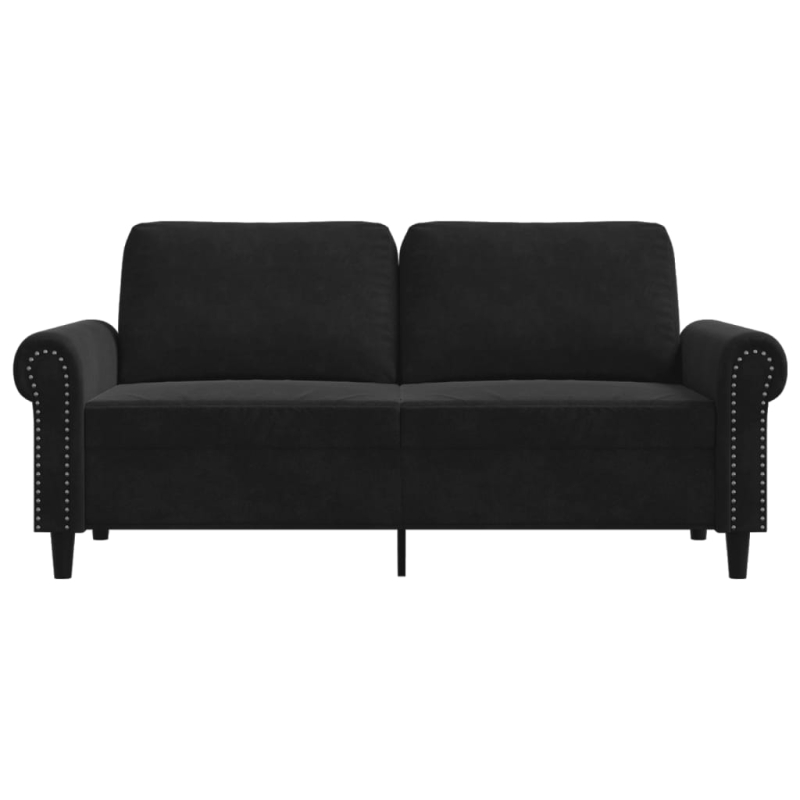 2-Sitzer-Sofa Schwarz 140 cm Samt