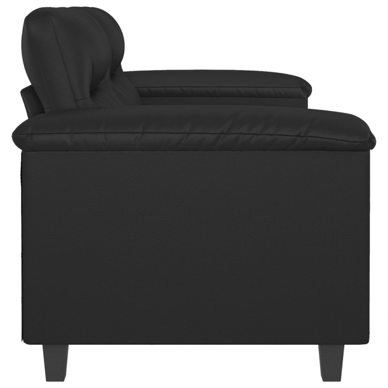 2-Sitzer-Sofa Schwarz 120 cm Kunstleder