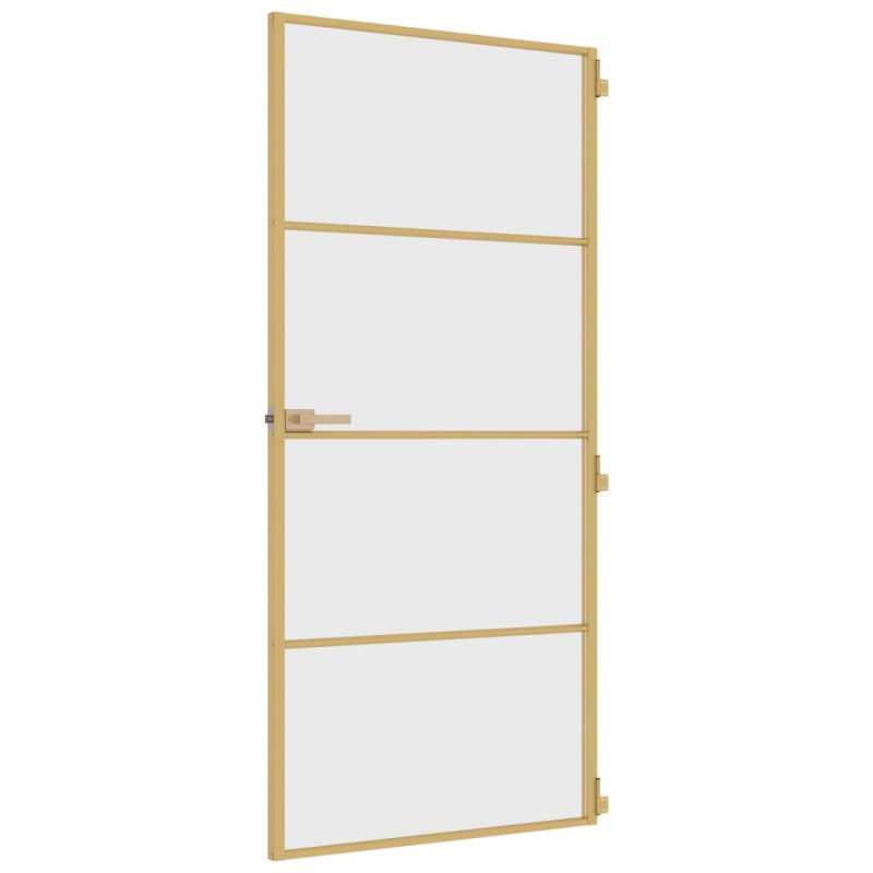 Innentür Schlank Golden 93x201,5 cm Hartglas und Aluminium