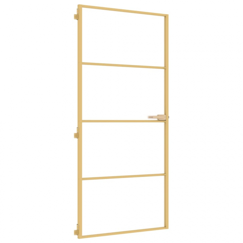 Innentür Schlank Golden 93x201,5 cm Hartglas und Aluminium