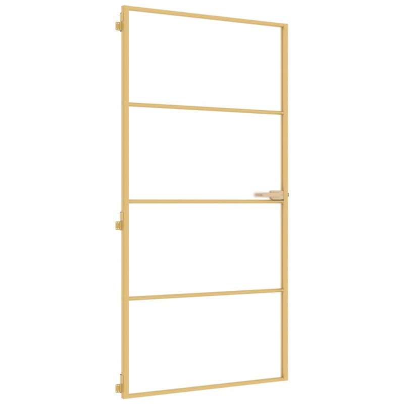 Innentür Schlank Golden 102,5x201,5 cm Hartglas und Aluminium