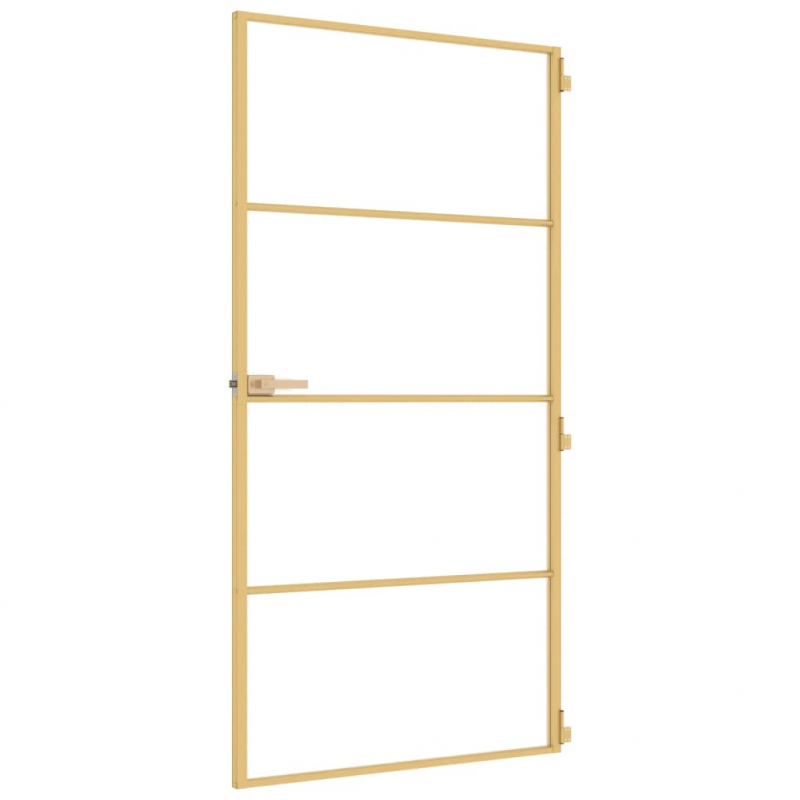 Innentür Schlank Golden 102,5x201,5 cm Hartglas und Aluminium