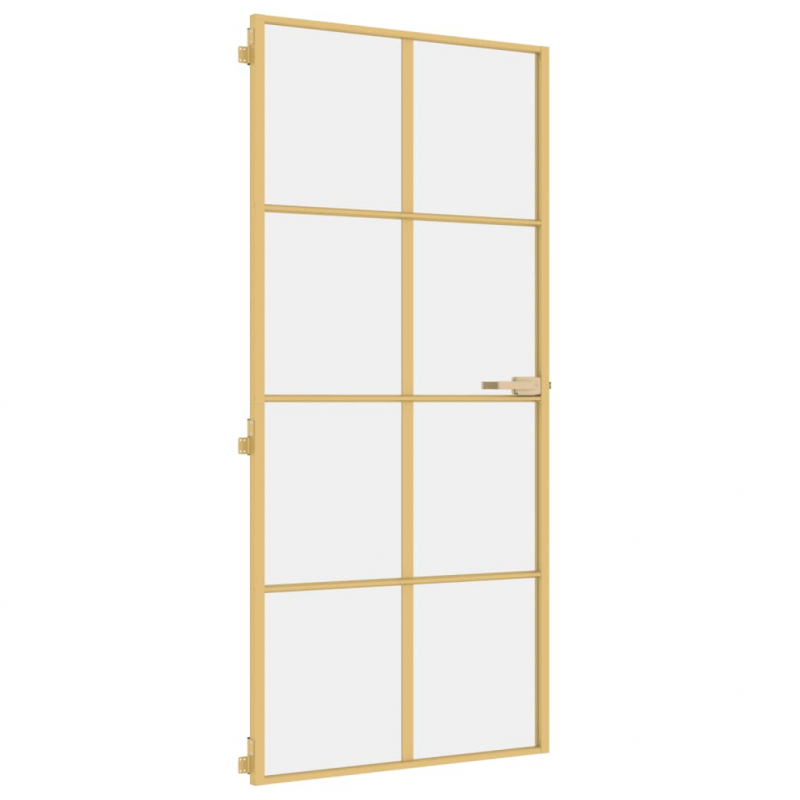 Innentür Schlank Golden 93x201,5 cm Hartglas und Aluminium