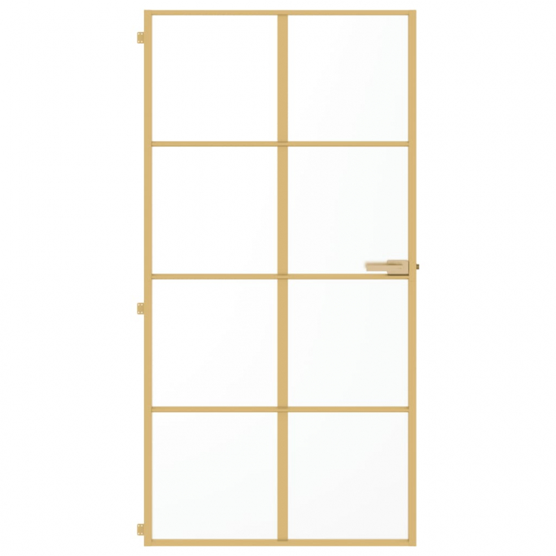 Innentür Schlank Golden 102,5x201,5 cm Hartglas und Aluminium