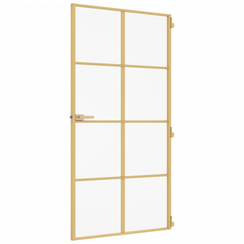 Innentür Schlank Golden 102,5x201,5 cm Hartglas und Aluminium