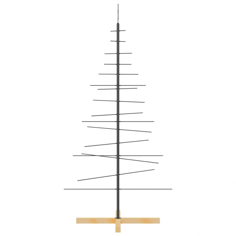 Weihnachtsbaum Metall mit Holzständer Schwarz 150 cm