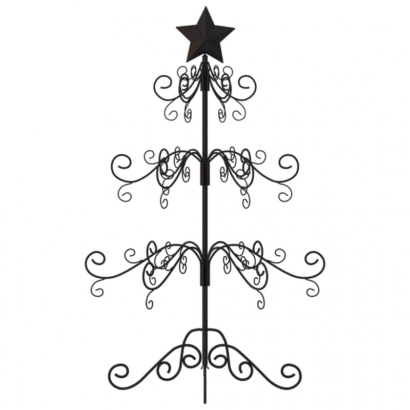 Metall-Weihnachtsbaum für Dekorationen Schwarz 90 cm