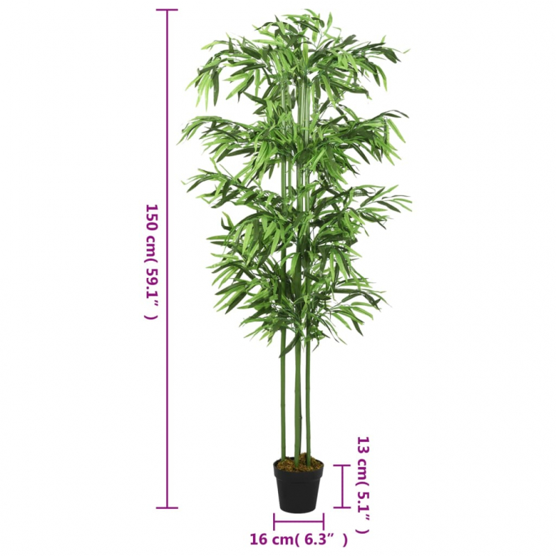 Bambusbaum Künstlich 576 Blätter 150 cm Grün