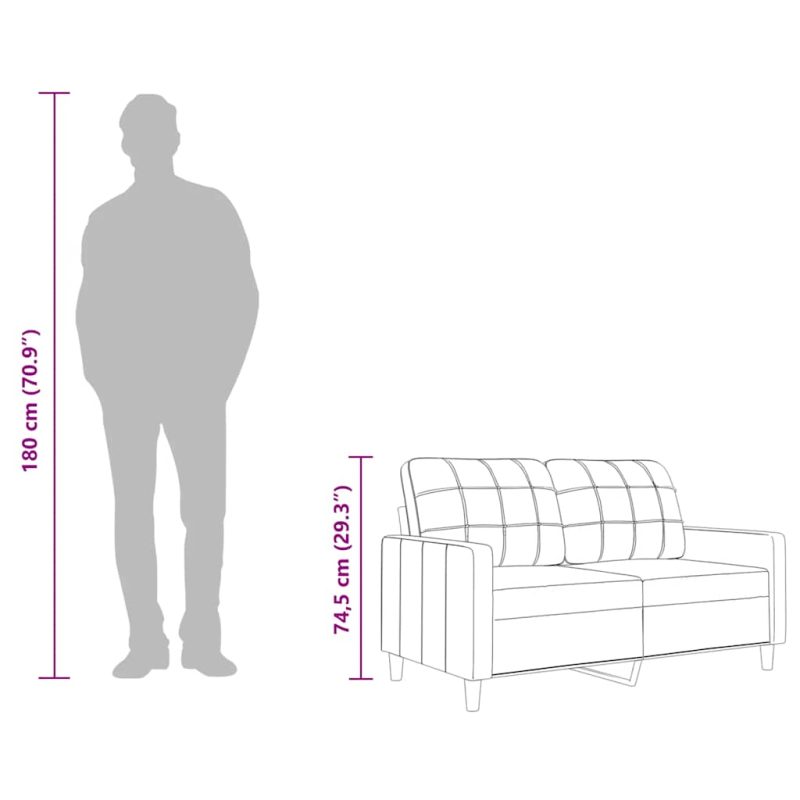 2-Sitzer-Sofa Braun 140 cm Stoff