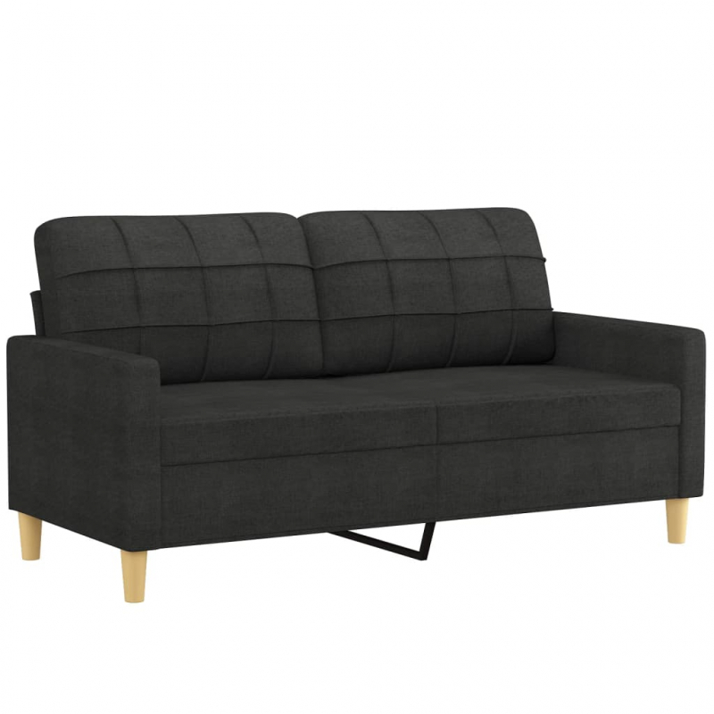 2-Sitzer-Sofa Schwarz 140 cm Stoff