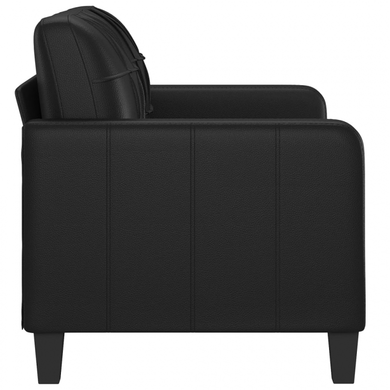 2-Sitzer-Sofa Schwarz 120 cm Kunstleder