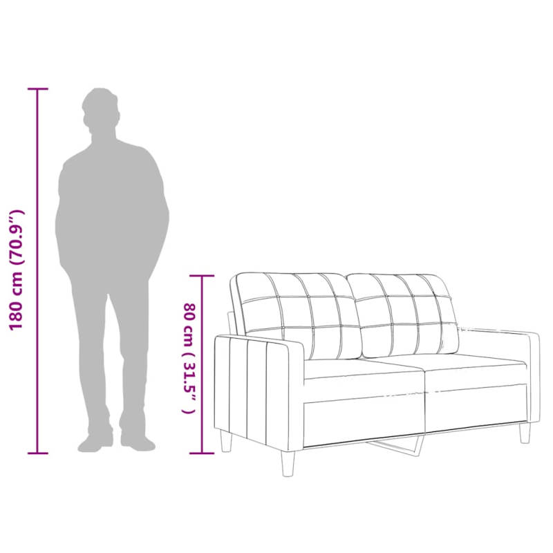 2-Sitzer-Sofa Creme 120 cm Kunstleder