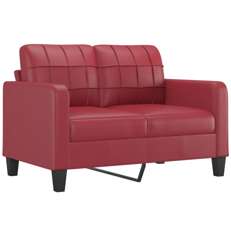 2-Sitzer-Sofa Weinrot 120 cm Kunstleder